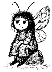 Hadita pensativa, sentada en una roca